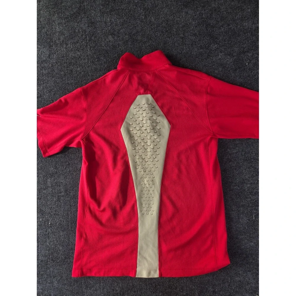 Nike Golf Mens Red Nike Fit Dry‎ Quarter Zip Short Sleeve Shirt XL 2213